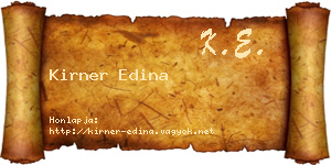 Kirner Edina névjegykártya